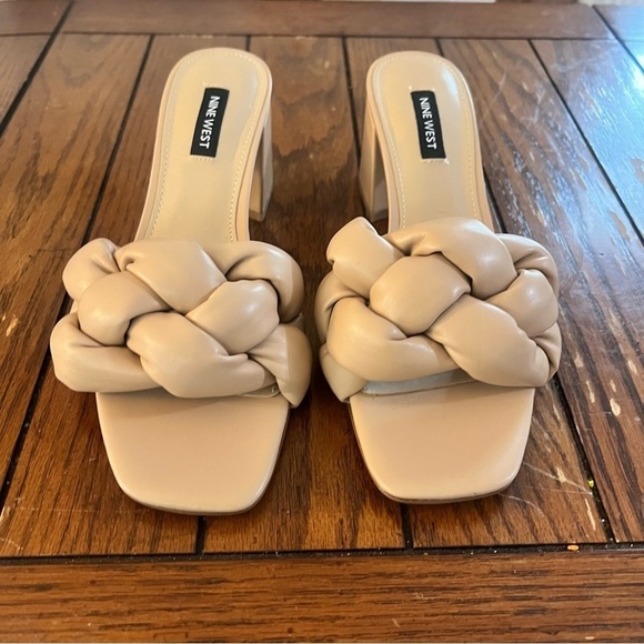 NINE WEST FOOTWEAR Women's YOYO Heeled Sandal, Cream Café Sz 8 - Picture 6 of 6